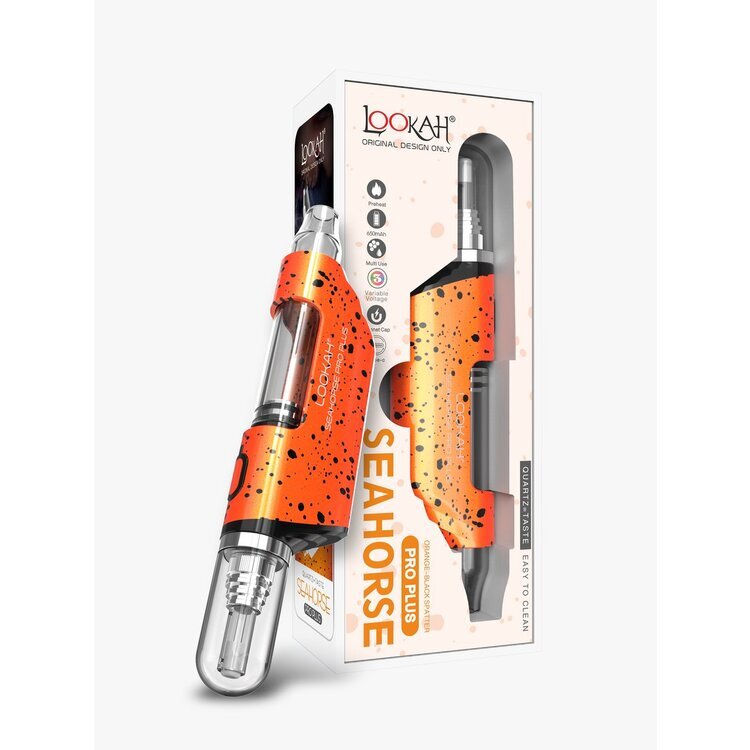 $60 Lookah Seahorse Pro Plus Splatter Edition Orange/Black