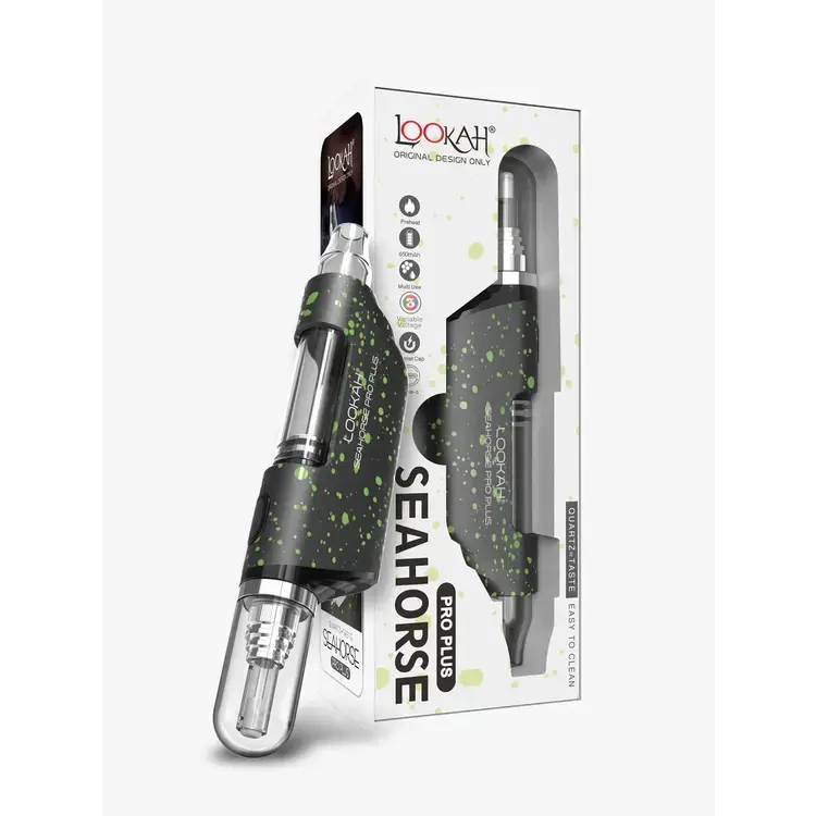 $60 Lookah Seahorse Pro Plus Splatter Edition Green/Black