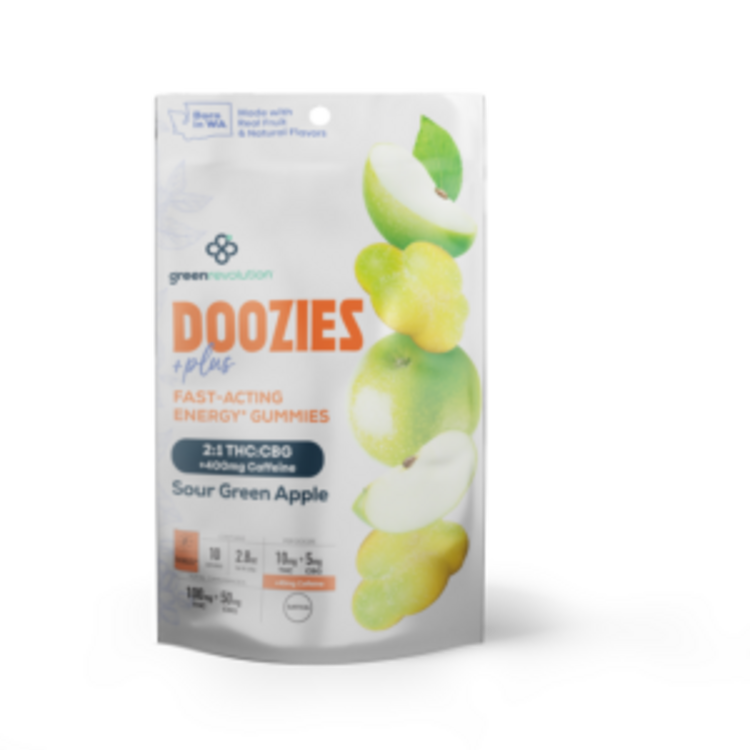 Green Revolution Edible Doozies Plus CBG Sour Green Apple 2:1 150mg 2.8oz