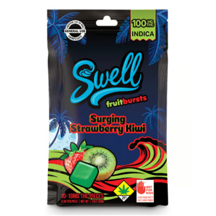 100mg Surging Strawberry Kiwi Soft Candies Swell Indica
