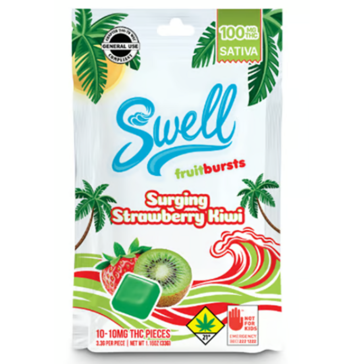 100mg Surging Strawberry Kiwi Soft Candies Swell Sativa