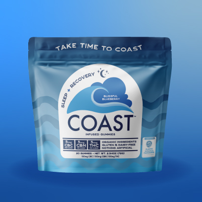 Coast | Micro Dose | Blissful Blueberry 1:1:1 THC:CBN:CBC (Sleep+Recovery) | 100mg/20pk