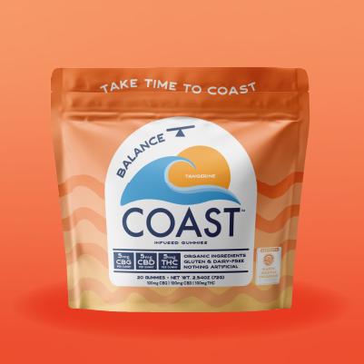 Coast | Micro Dose | Tangerine 1:1:1 THC:CBD:CBG (Balance) |100MG/20PK