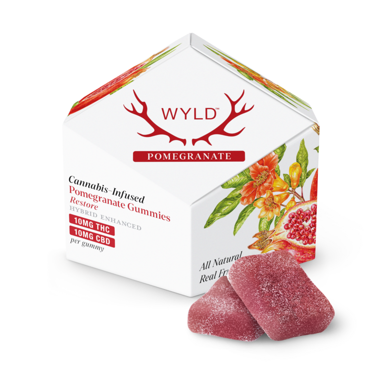 Wyld Edible Hybrid CBD Pomegranate 1:1 200mg 1.4oz