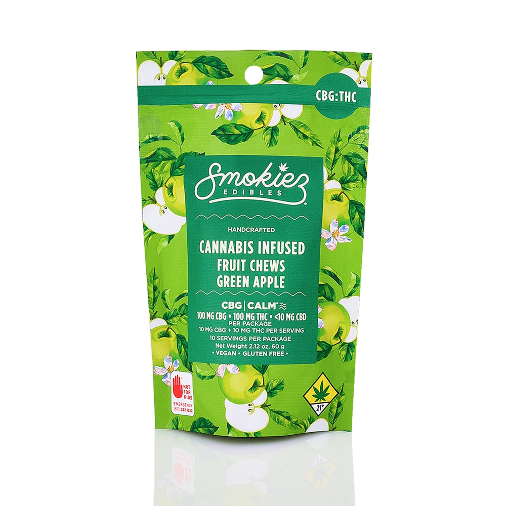PNC:: Smokiez - 1:1 CBG Green Apple Sweet - Fruit Chews | 10 Pack