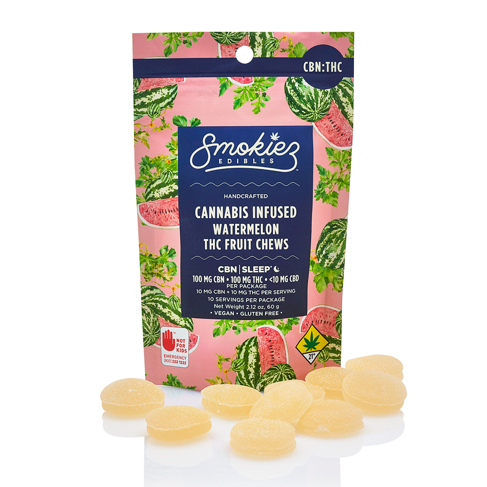 PNC:: Smokiez - 1:1 CBN Watermelon Sweet - Fruit Chews | 10pk