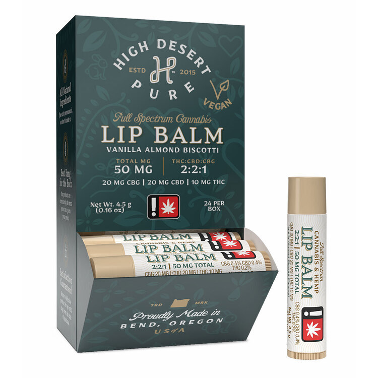 Lip Balm Vanilla Almond Flavor - (Topical) 1:2:2 THC/CBD/CBG 57.6mg - High Desert Pure