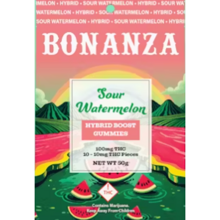 BONANZA SOUR WATERMELON GUMMIES HYBRID 100MG