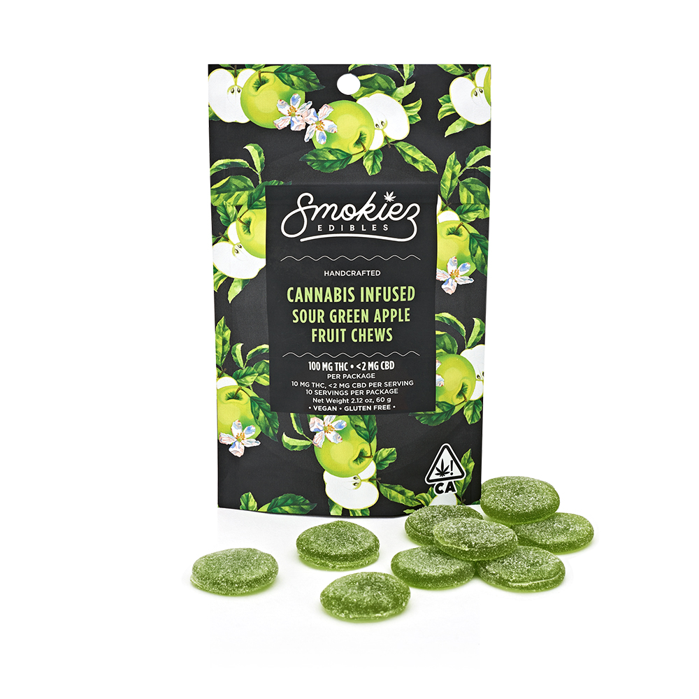 Smokiez | Gummies | Sour Green Apple1:1 THC:CBG | 100mg/10pk