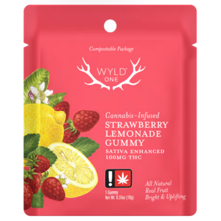 Strawberry Lemonade (1-Piece) THC 100mg Gummy - Wyld One
