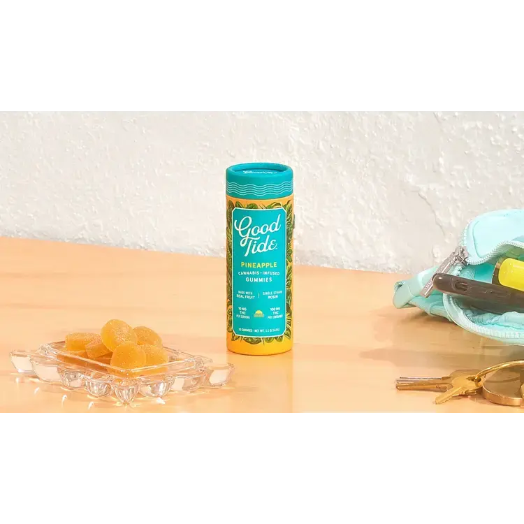 Pineapple (10-Piece) Uplifting Gummy 100mg - S - Good Tide