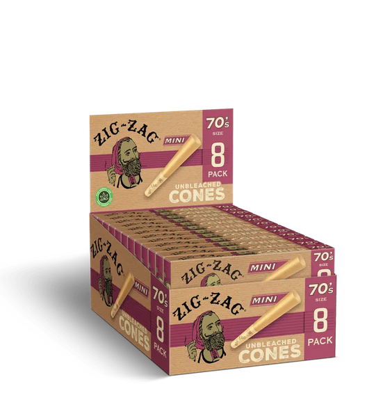 ZIG ZAG 70'S UNBLEACHED CONES 8PK