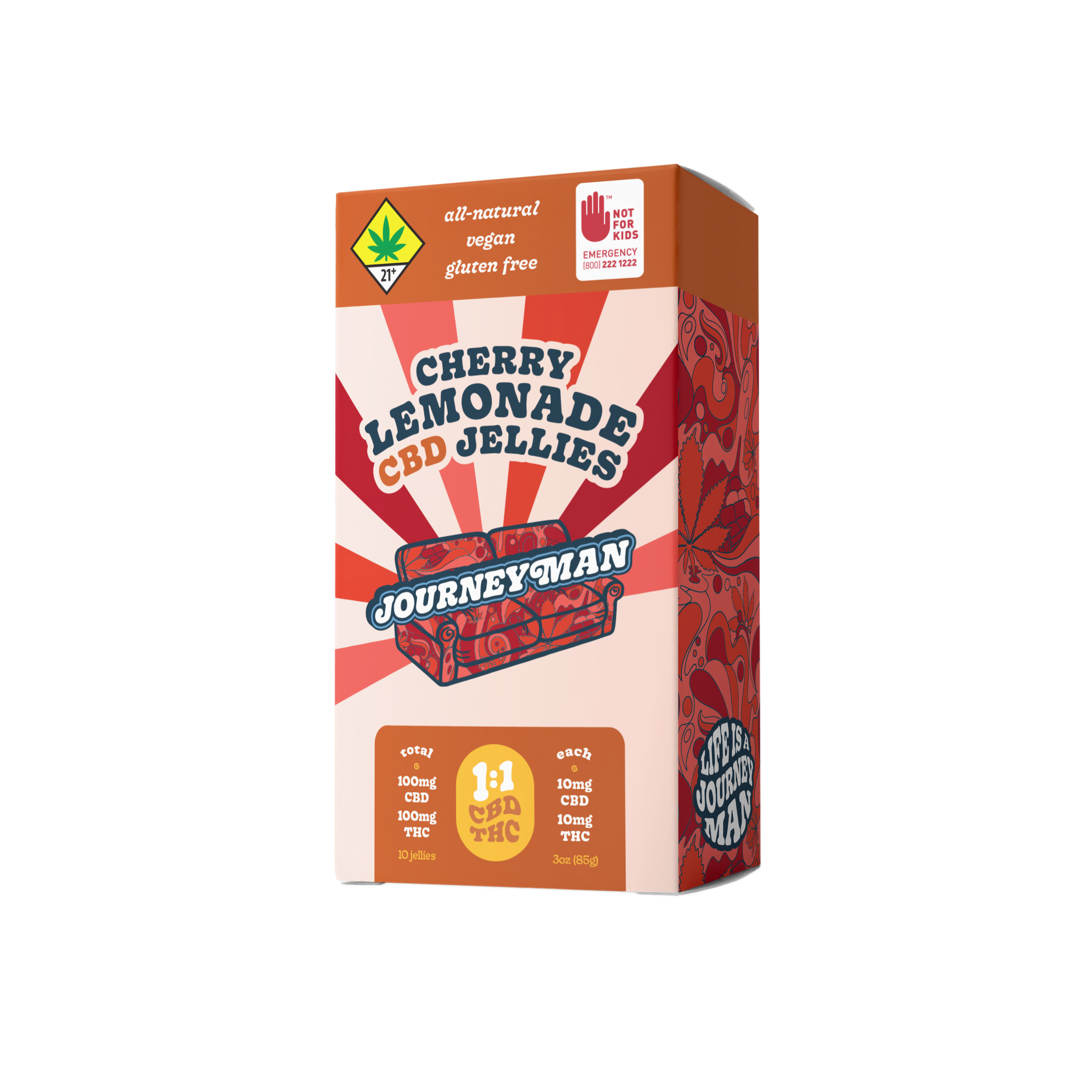 Journeyman 1:1 Cherry Lemonade CBD Jellies (100mg CBD/100mg THC)