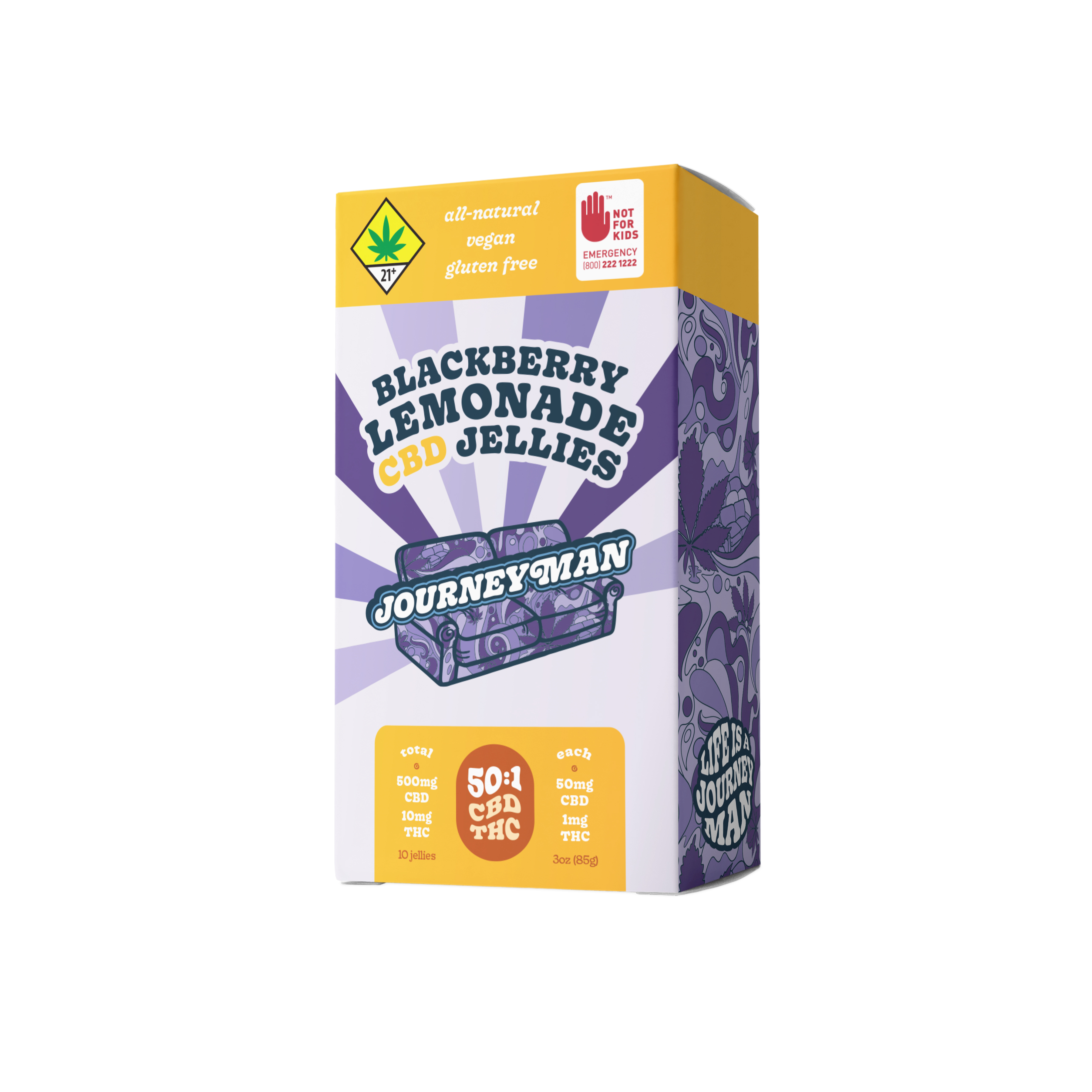 Journeyman 50:1 Blackberry Lemonade CBD Jellies (500mg CBD/10mg THC)