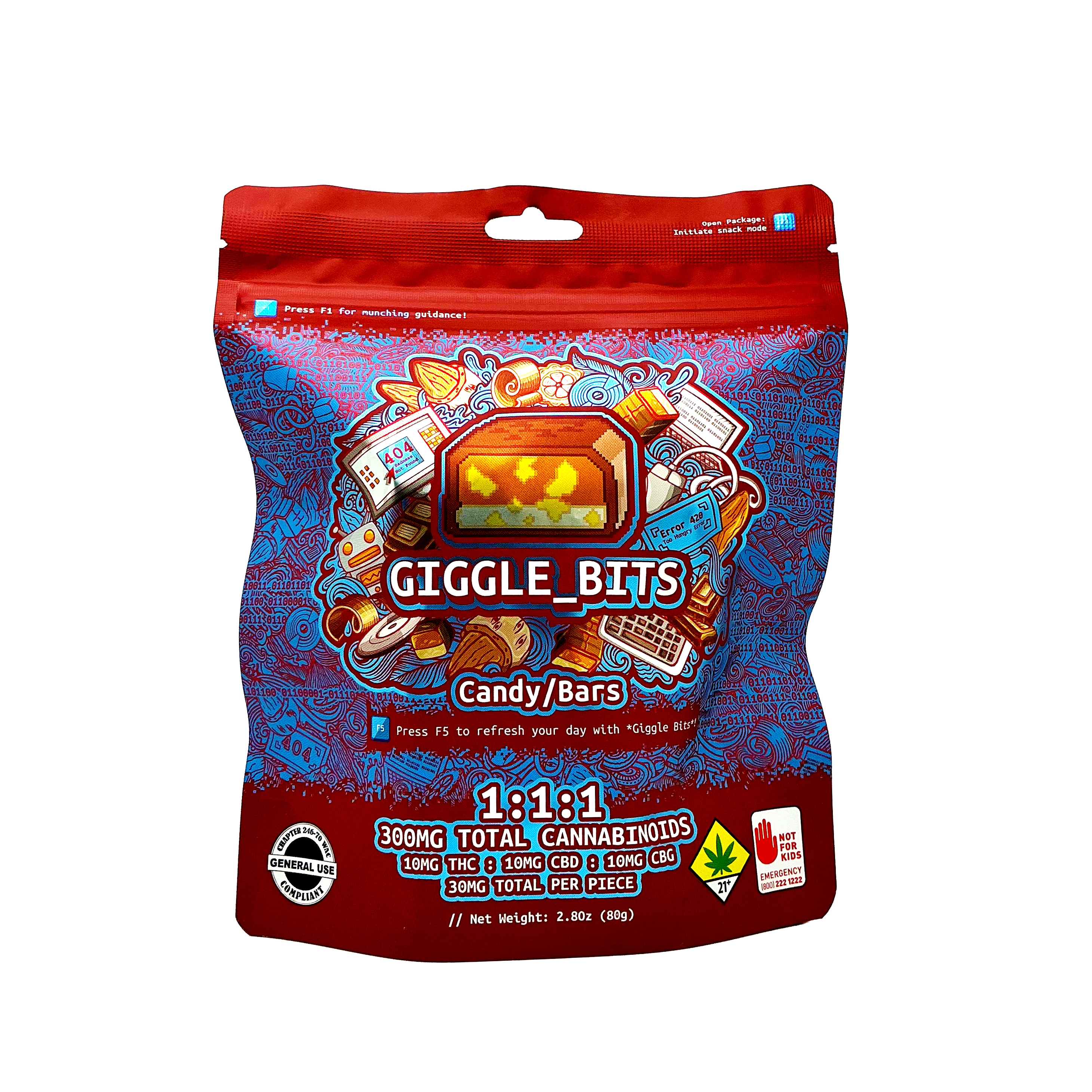 Swifts Edible 1:1:1 THC:CBD:CBG Giggle Bits 300mg 3.52oz