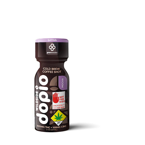 Green Revolution - Nano Dopio - CBG Mocha Fly 100:100mg Shot Drink with Caffeine