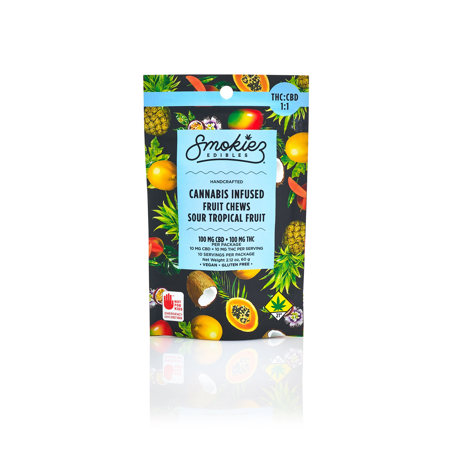 PNC-Sour Tropical CBD:THC 1:1 Chews