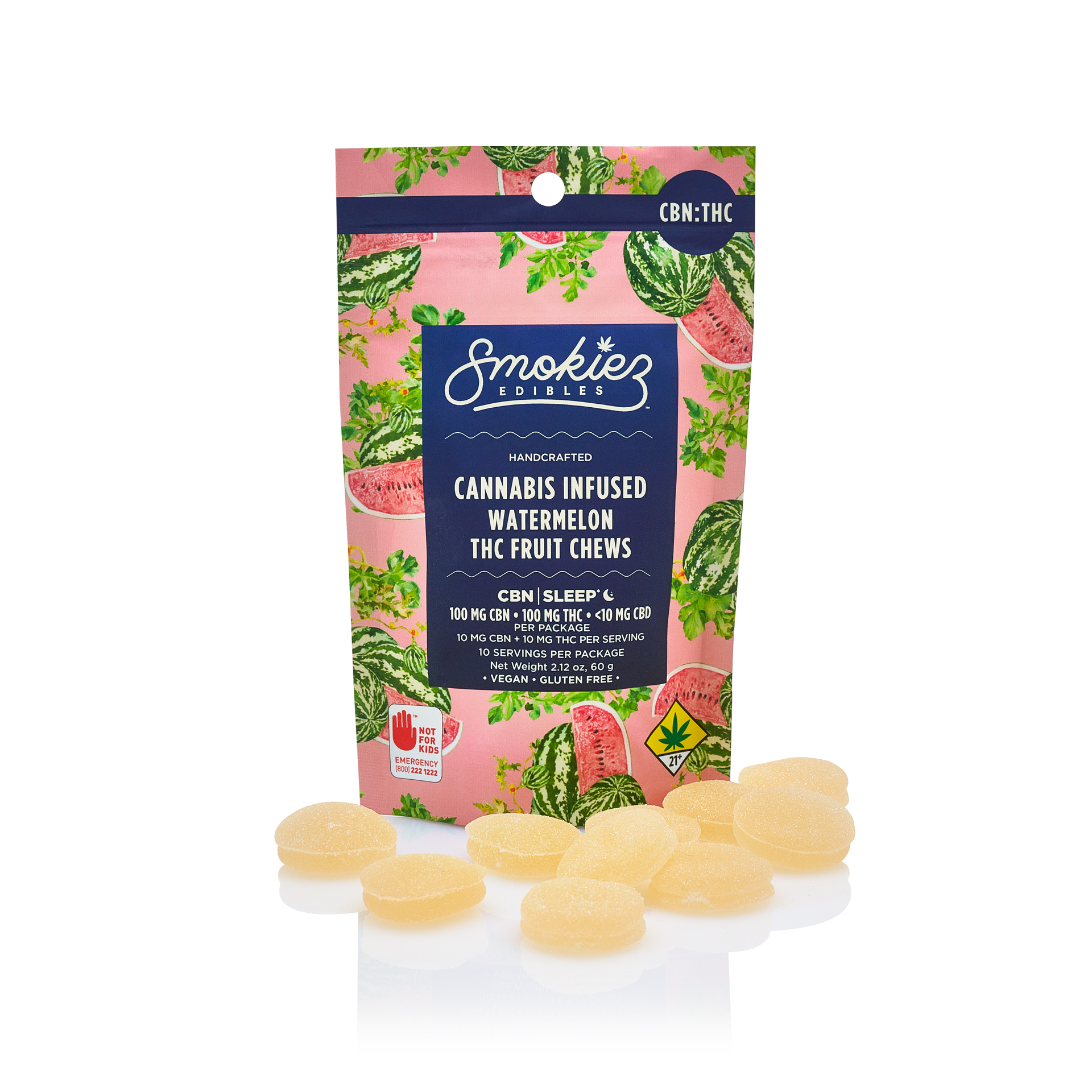 PNC-Watermelon CBN:THC 1:1 Chew 10pk