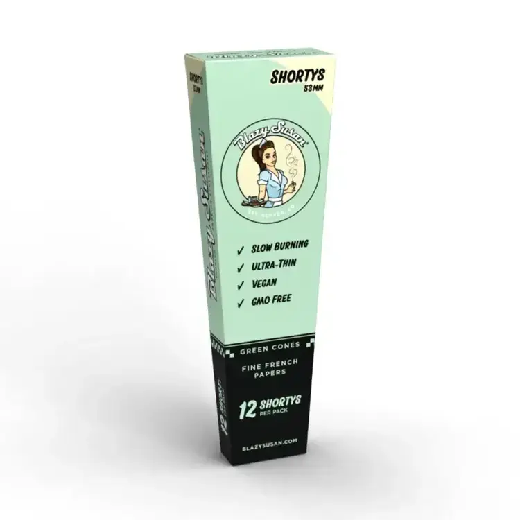 Blazy Susan Shortys 53mm Green Paper Cones