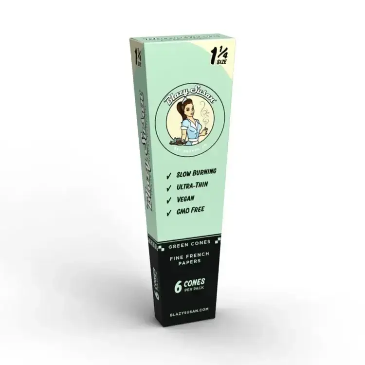 Blazy Susan 1 1/4 Green Paper Cones