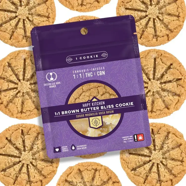 Brown Butter Bliss Cookie (Single) 1:1 THC:CBN Hash Rosin - Hapy Kitchen