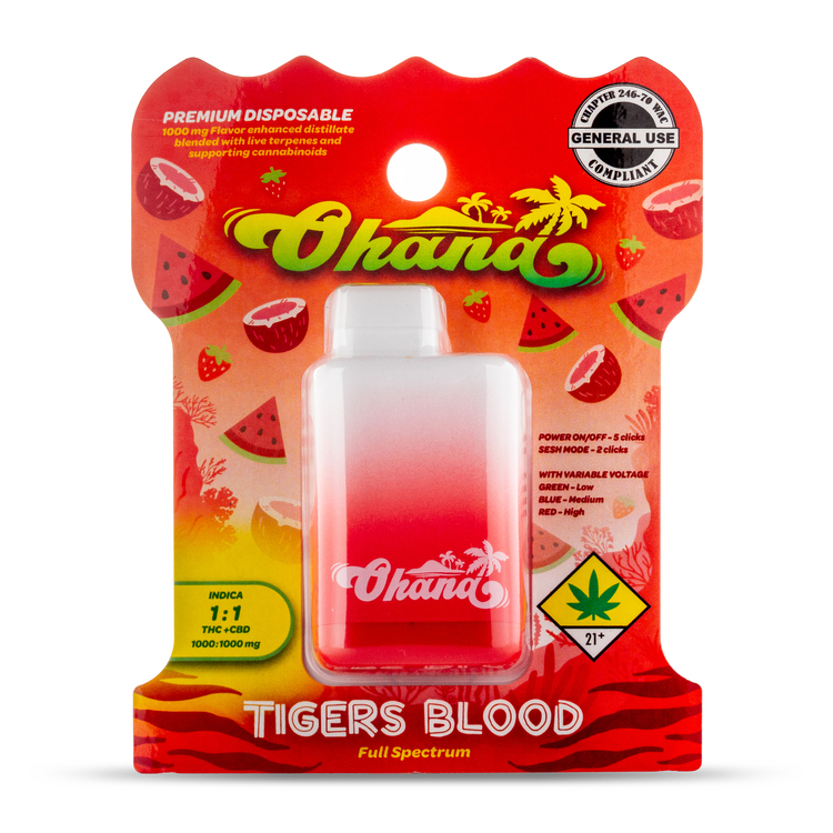 2g Tigers Blood Cartridge Disposable 1:1 CBD