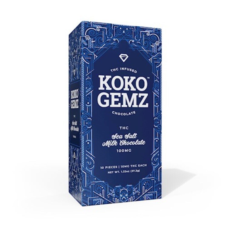 NWCS: KOKO GEMZ - MILK CHOCOLATE W/ SEA SALT - 10PK (100MG THC)