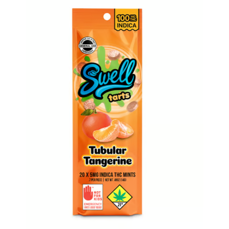 100mg Tubular Tangerine Hard Candies Swell Indica