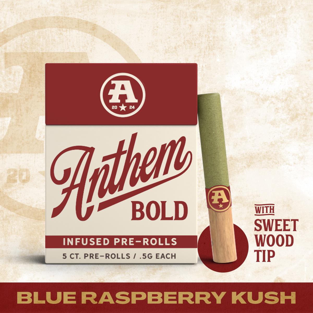 Anthem Bold | Sweet Wood Tip | Infused | Blue Raspberry Kush | 5pk
