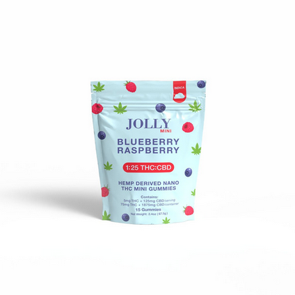 JOLLY CANNABIS 1:25 THC:CBD GUMMIES BLUEBERRY RASPBERRY