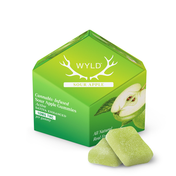 100mg Sour Apple Soft Candies Wyld