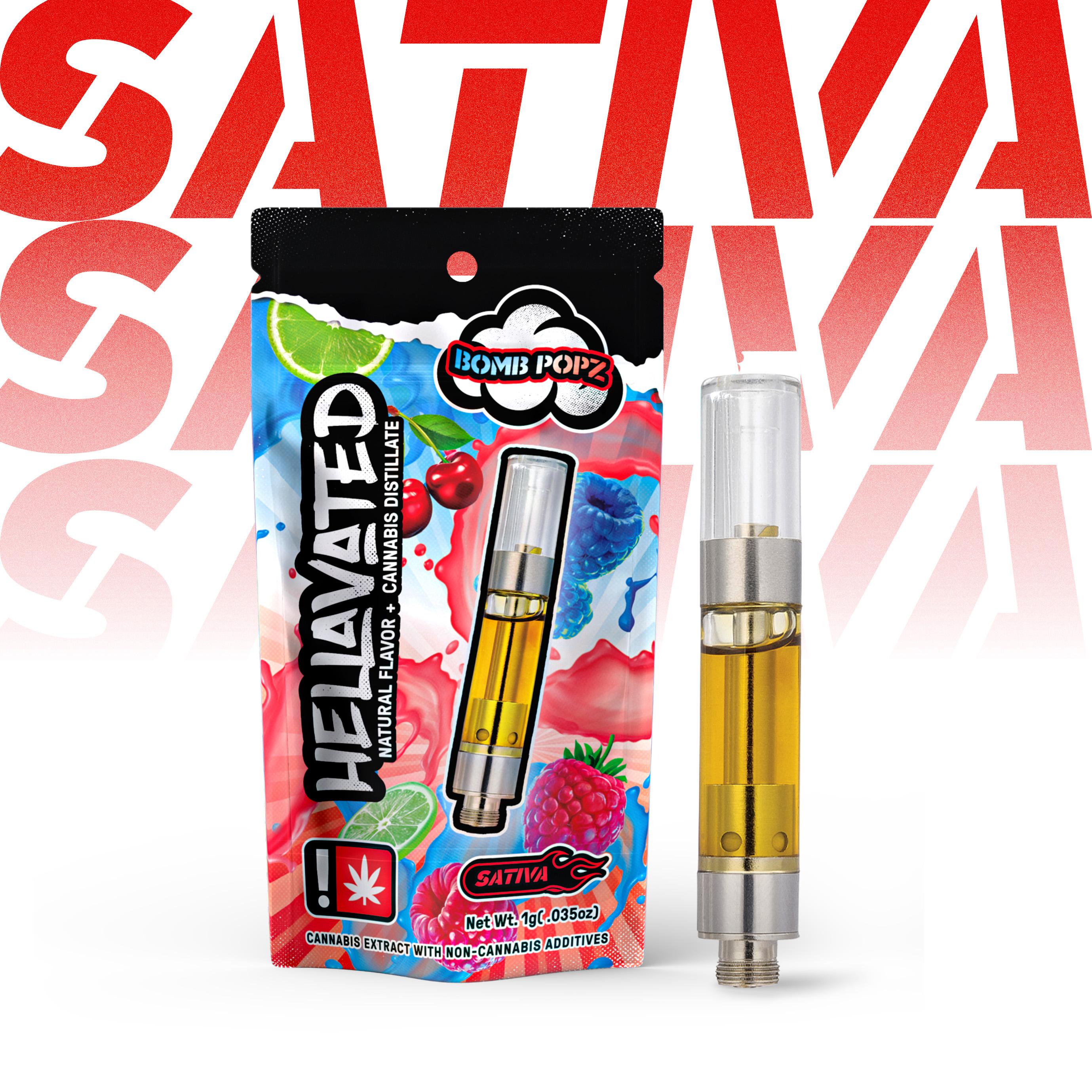Bomb Popz 1g - Sativa - Flavored 510 Cart - Hellavated