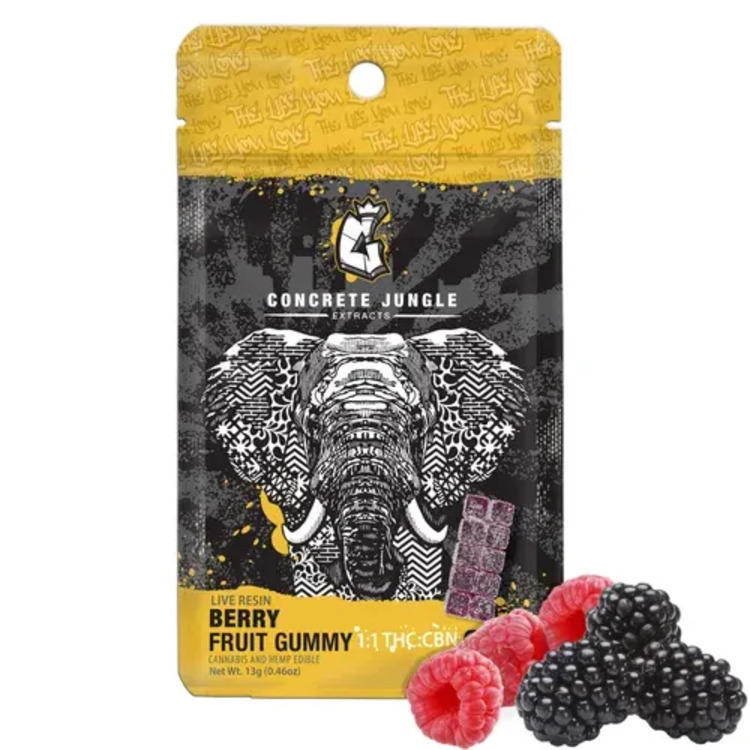 Berry 1:1 THC:CBN - Indica - Edible (Gummy) - Concrete Jungle