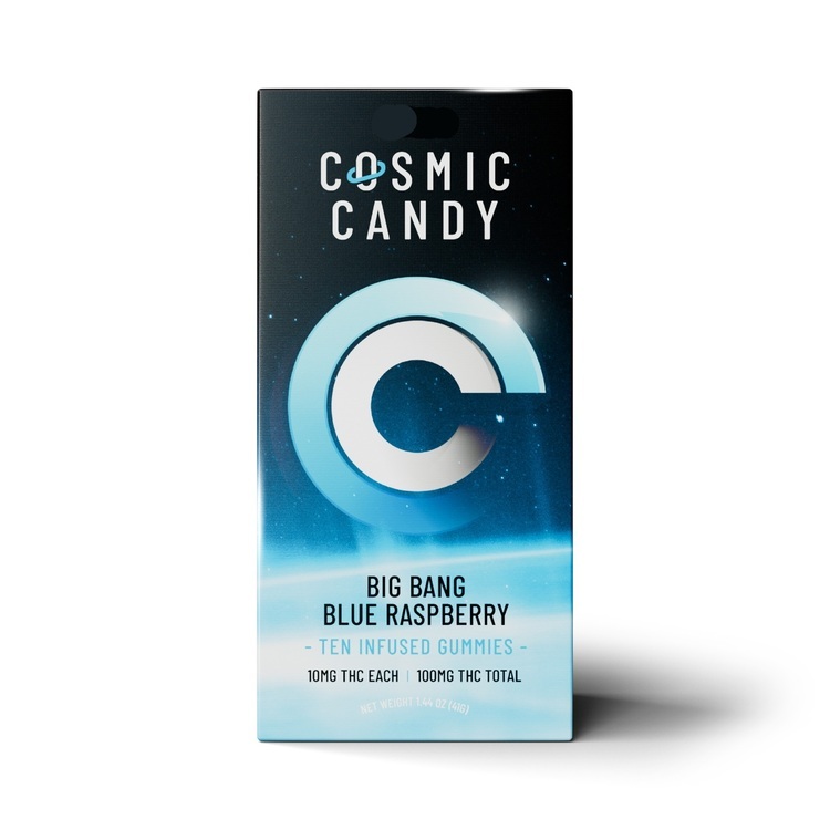 Cosmic Candy Solid Edible Big Bang Blue Raspberry Sativa 10pk @100mg