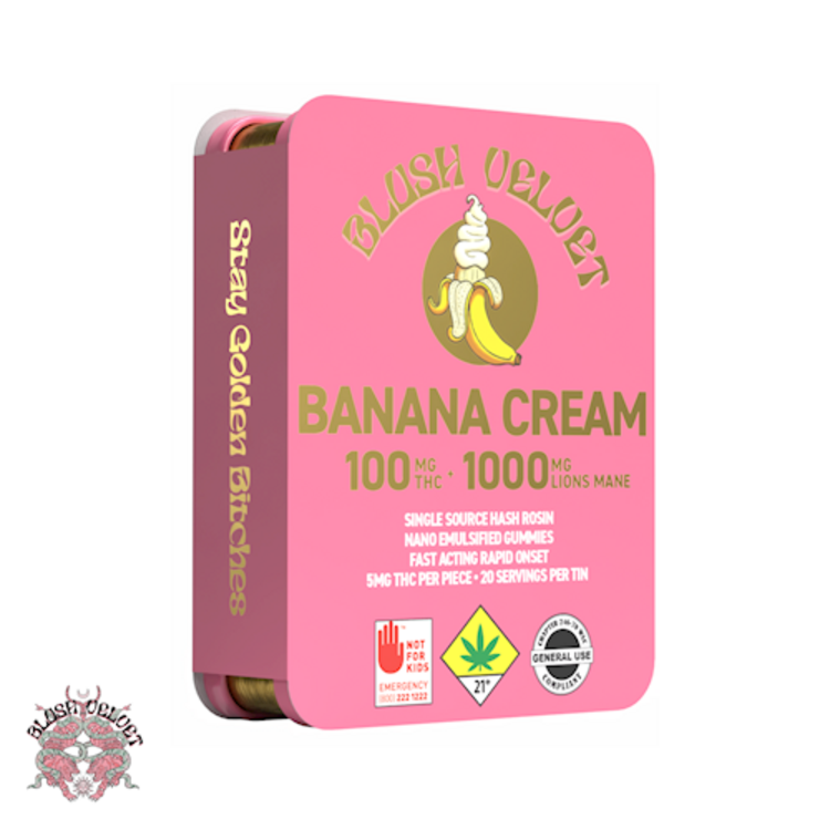 BLUSH VELVET HASH ROSIN GUMMIES BANANA CREAM 20PK 100MG EDIBLE