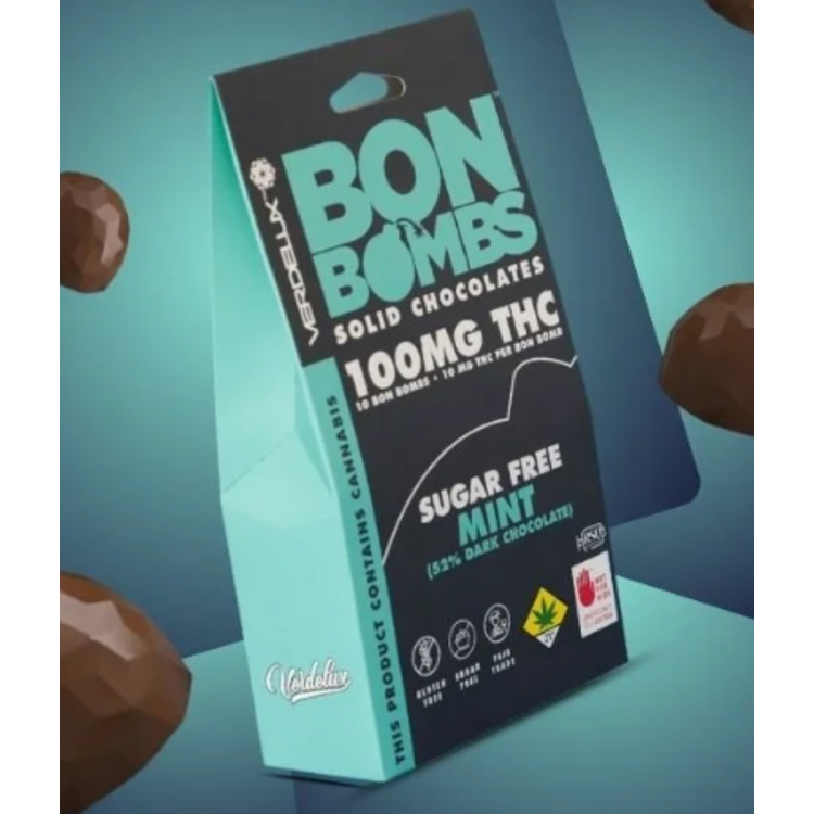 100mg Sugar Free Mint Dark Chocolate Indica Hybrid