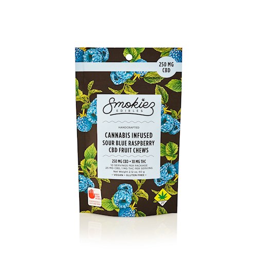 PNC:: Smokiez - Blue Raspberry Sour Indica - Fruit Chews | 10 Pack