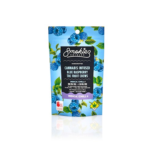 PNC:: Smokiez - Blue Raspberry Sweet Indica - Fruit Chews | 10pk