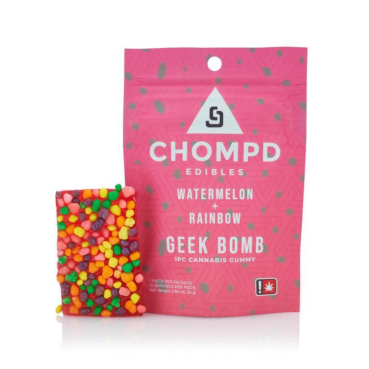 Chompd 100mg Watermelon Rainbow Geek Bomb