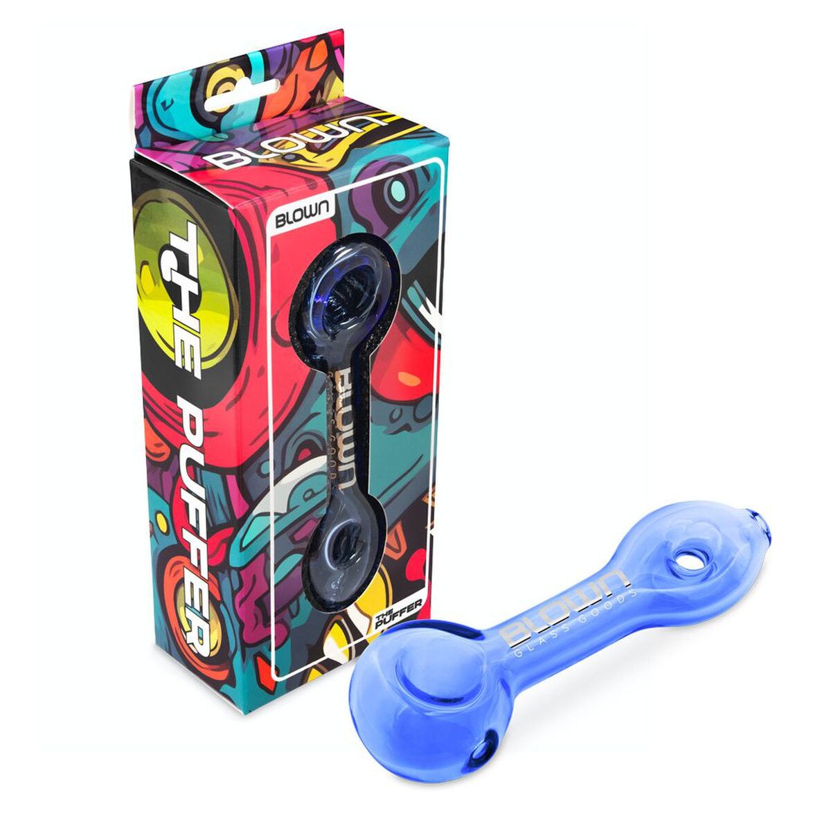 The Puffer - 3.5" w/ Donut Hole Blue | Hand Pipe | Blown Glass Goods