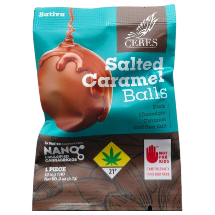 Ceres ChocoBalls Sativa Salted Caramel Balls Single 10mg