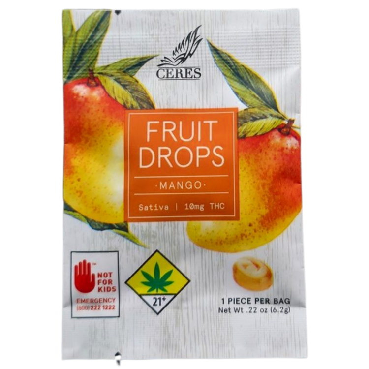 CERES Fruit Drops Sativa Mango 10mg 1pk single