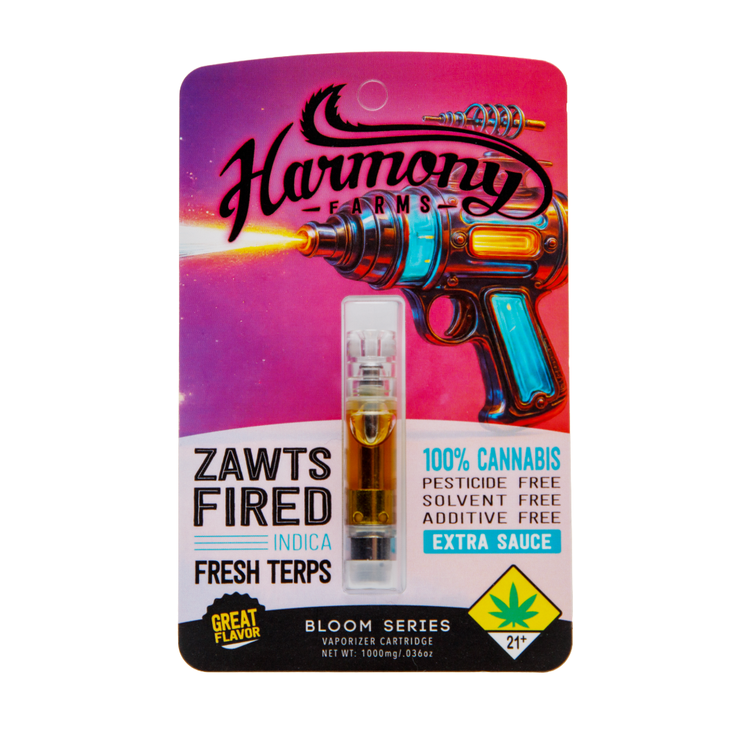 Zawtz Fired High Terp Cartridge | Harmony Farms - 1g, Vapes - Lux