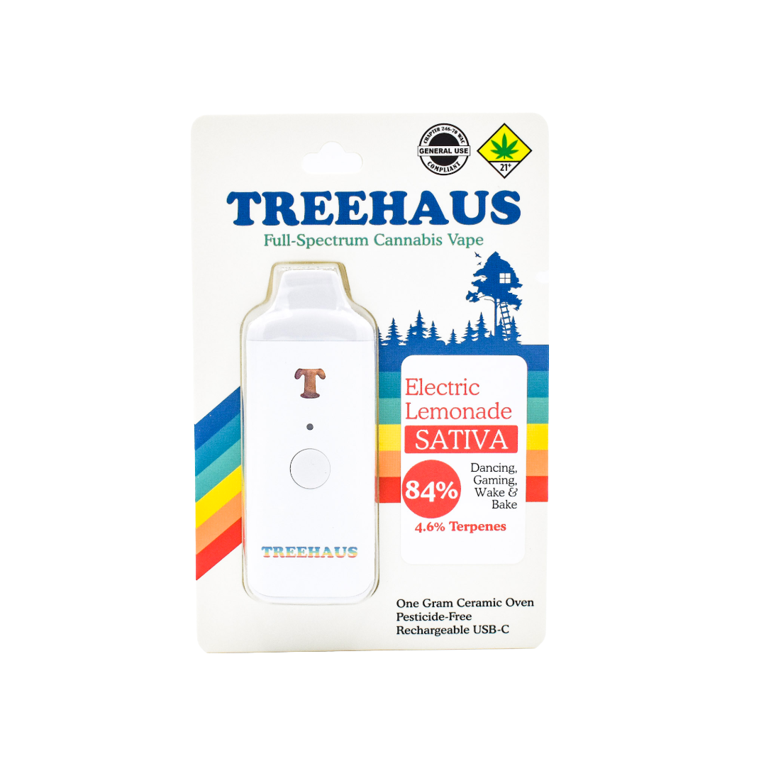 Electric Lemonade Distillate Disposable | Treehaus - 1g, Vapes