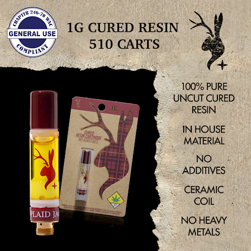 Plaid Jacket BHO Cured Resin Cart - Hash Burger ( I ) 1g