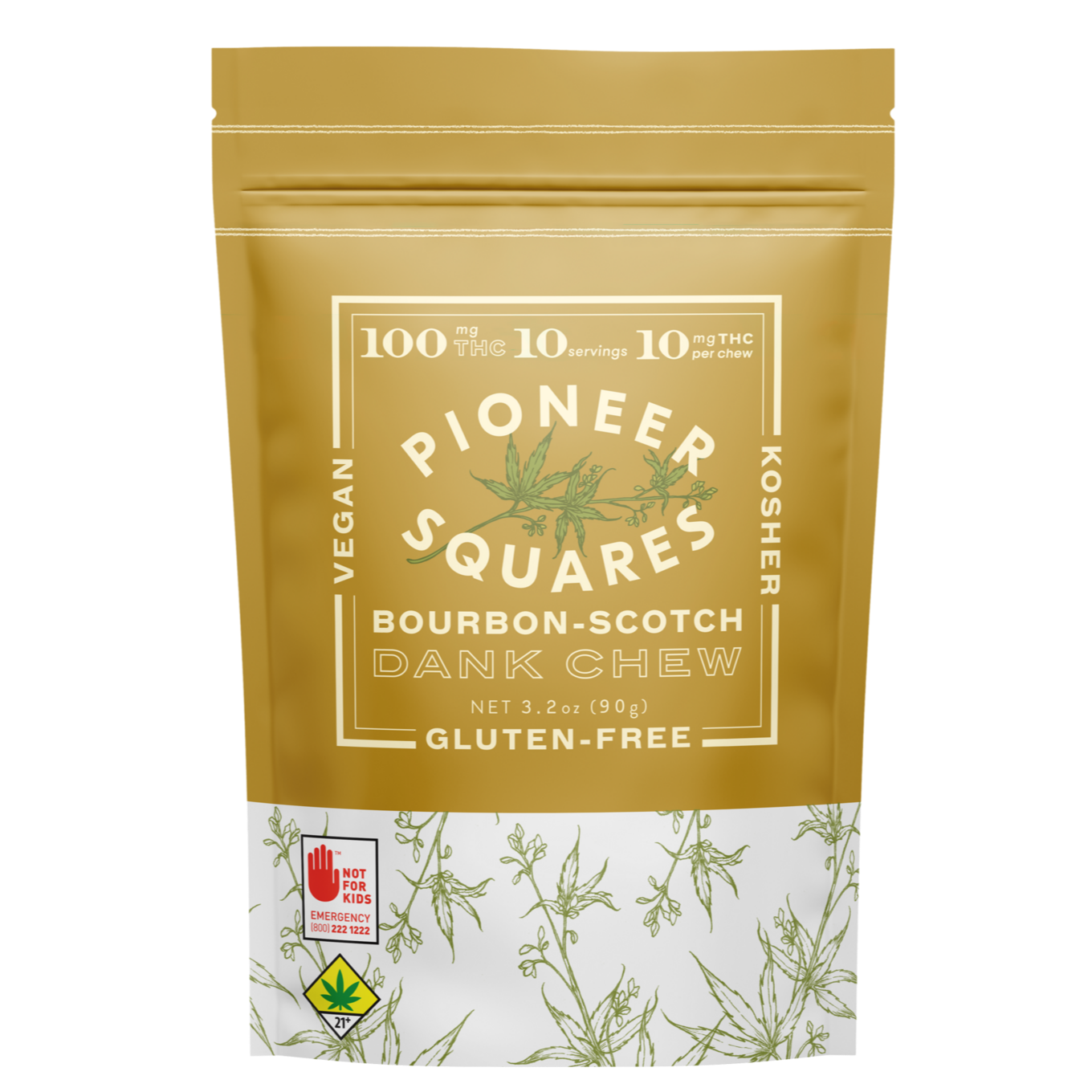 Pioneer Bourbon Scotch Dank Chew100mg THC 10pk - Mixed - 100g