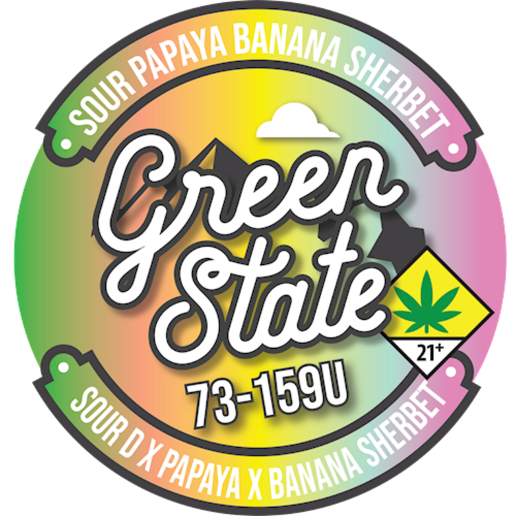 Green State | Hash Rosin - Sour Papaya Banana Sherbet - 1g