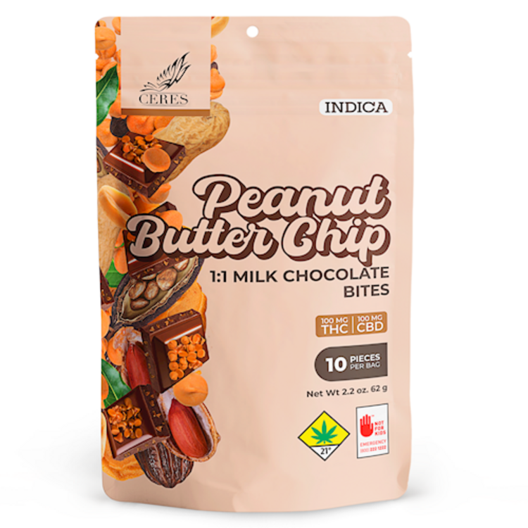 CERES: INDICA 1:1 PEANUT BUTTER CHIP -10PK (EDIBLE)