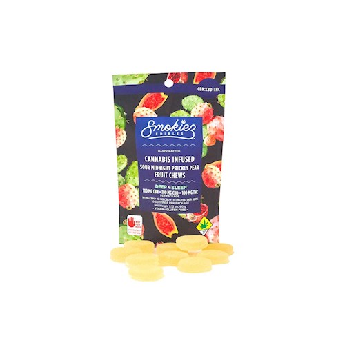 Smokiez - CBD:CBN:THC Midnight Sour Prickly Pear Trifecta Fruit Chews 100:100:100mg 10pk