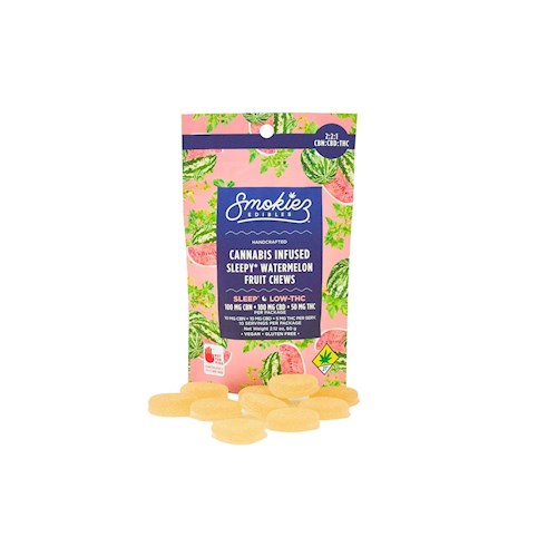 Smokiez - CBD:CBN Sleepy Watermelon Trifecta Fruit Chews 100:100:50mg 10pk
